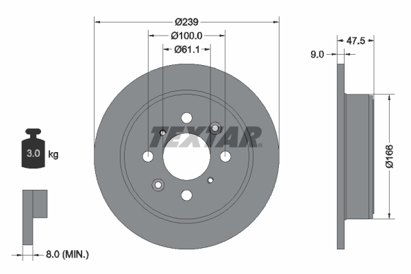 Тормозной диск BREMBO арт. 92077903