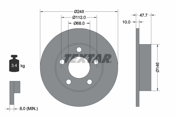 Тормозной диск FERODO арт. 92088503