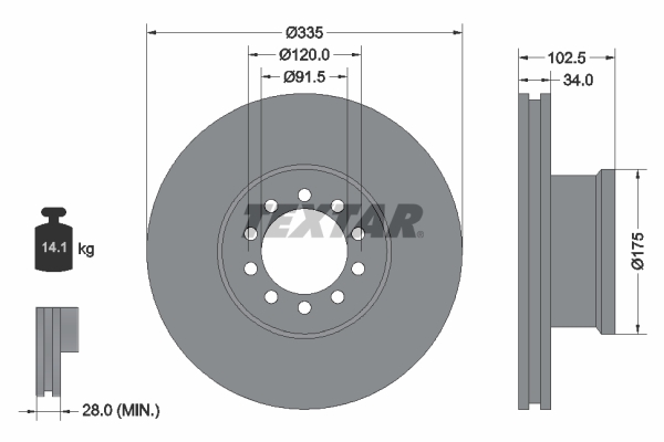 Тормозной диск DT Spare Parts арт. 93101300
