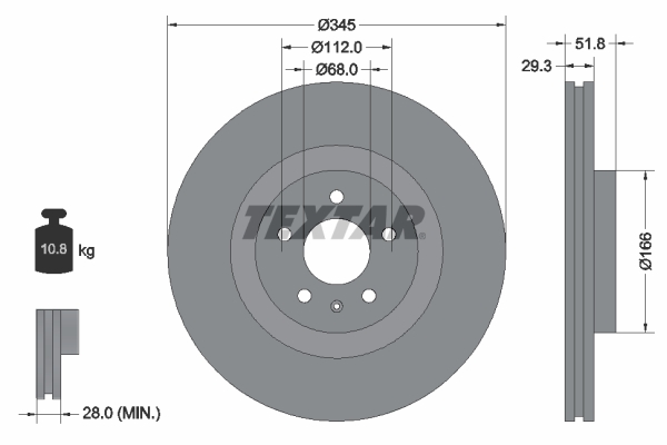 Тормозной диск BOSCH арт. 92160205