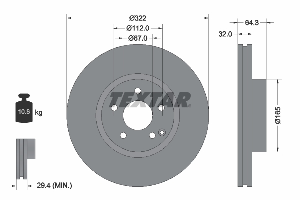 Тормозной диск ATE арт. 92163505