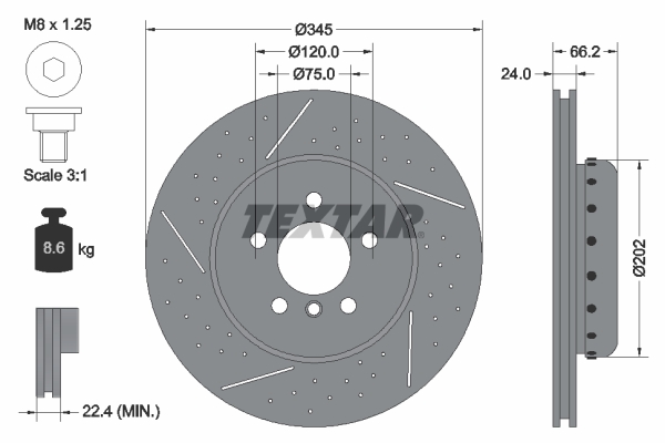 Тормозной диск BOSCH арт. 92265525