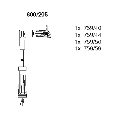 Комплект проводов зажигания HITACHI арт. 600205