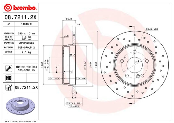 Тормозной диск FERODO арт. 0872112X