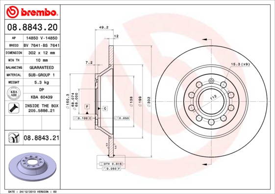 Тормозной диск FEBI BILSTEIN арт. 08.8843.21