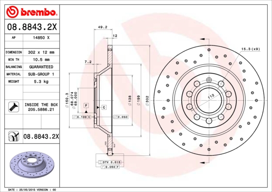 Тормозной диск FERODO арт. 0888432X