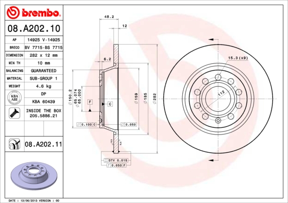 Тормозной диск FERODO арт. 08A20211