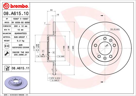 Тормозной диск FEBI BILSTEIN арт. 08A61511