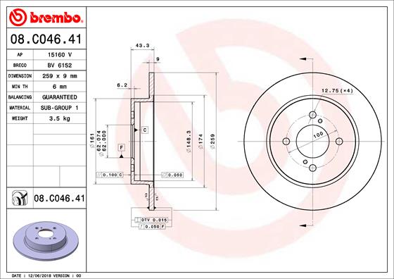 Тормозной диск BLUE PRINT арт. 08.C046.41