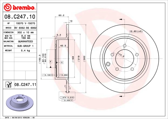 Тормозной диск FERODO арт. 08.C247.11