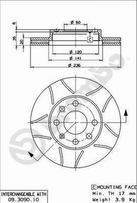 Тормозной диск передний FERODO арт. 09.3090.75