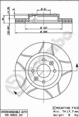 Тормозной диск TEXTAR арт. 09.5802.76