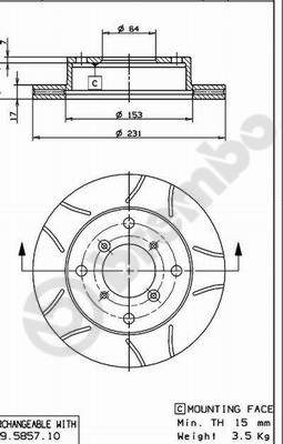 Тормозной диск BLUE PRINT арт. 09.5857.75