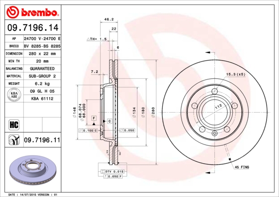 Тормозной диск FEBI BILSTEIN арт. 09.7196.11