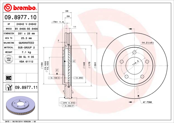 Тормозной диск BOSCH арт. 09.8977.11