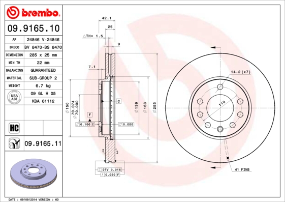 Тормозной диск FEBI BILSTEIN арт. 09.9165.10