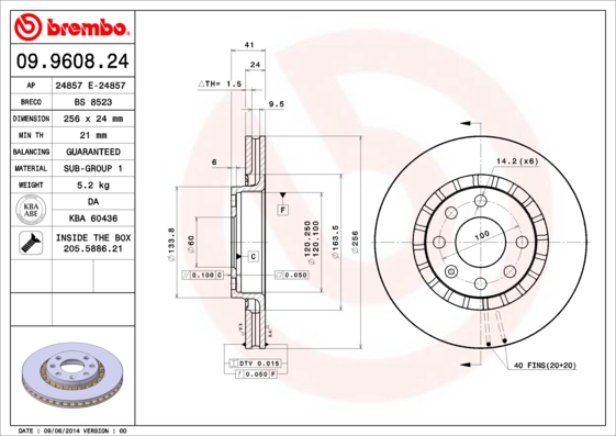 Тормозной диск REMSA арт. 09.9608.24