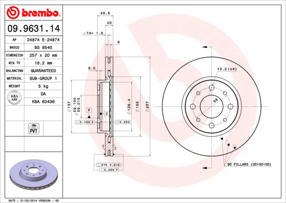 Тормозной диск FEBI BILSTEIN арт. 09.9631.14