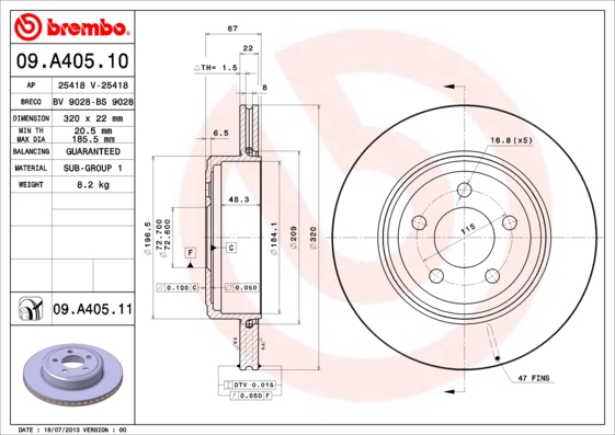 Гальмівний диск FEBI BILSTEIN арт. 09.A405.11
