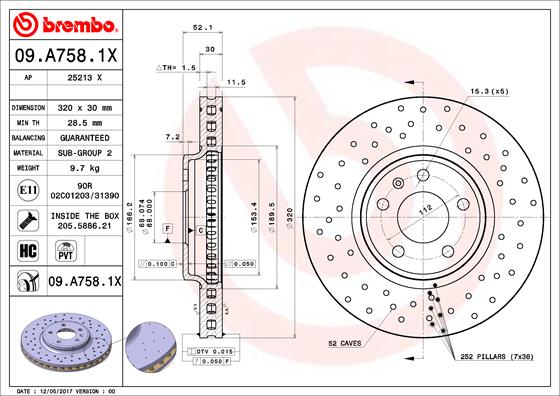 Тормозной диск FEBI BILSTEIN арт. 09.A758.1X