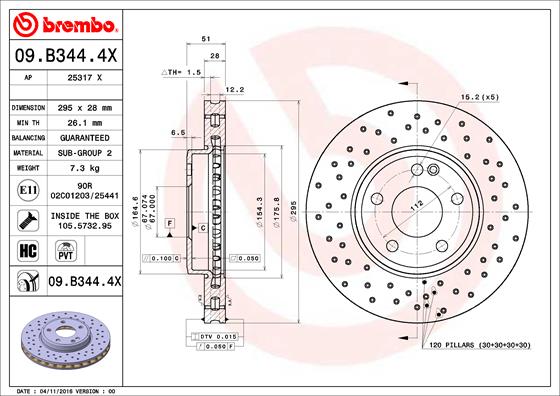 Тормозной диск FEBI BILSTEIN арт. 09.B344.4X