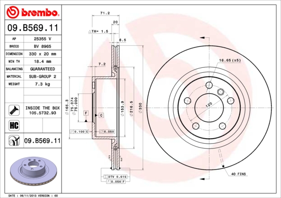 Тормозной диск FEBI BILSTEIN арт. 09.B569.11