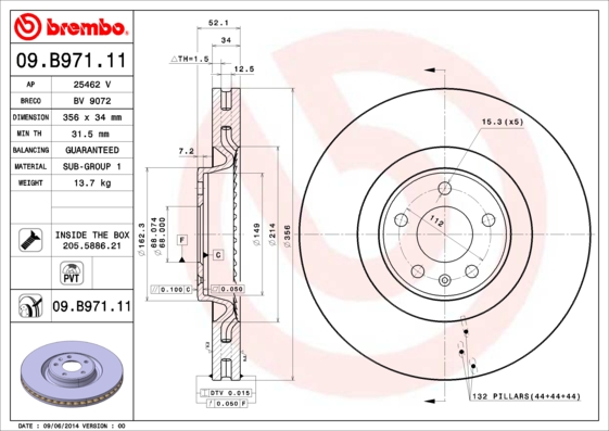 Тормозной диск CIFAM арт. 09.B971.11