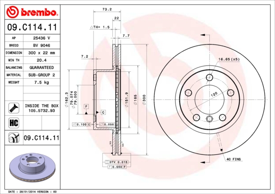 Тормозной диск REMSA арт. 09.C114.11
