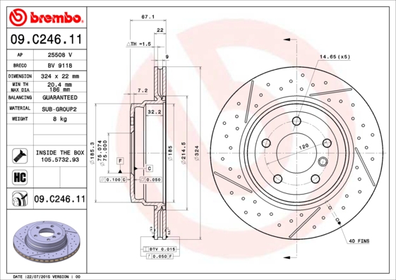 Тормозной диск REMSA арт. 09.C246.11