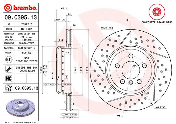 Тормозной диск BOSCH арт. 09C39513