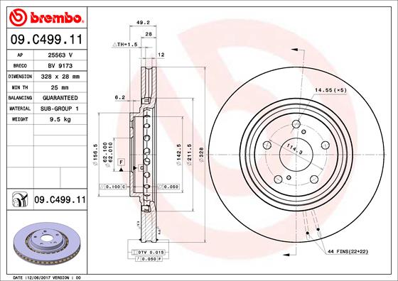 Тормозной диск TOYOTA арт. 09.C499.11