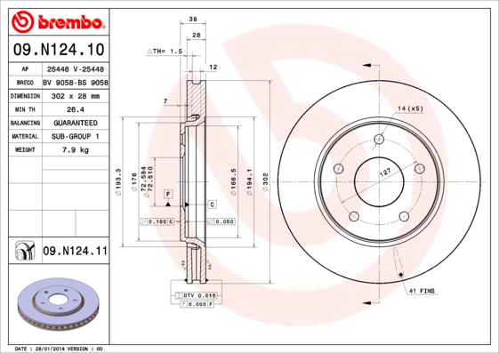 Гальмівний диск FEBI BILSTEIN арт. 09.N124.11
