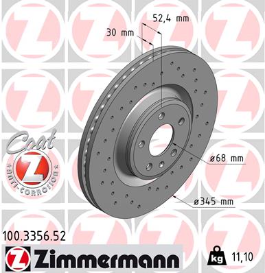 Тормозной диск ZIMMERMANN арт. 100335652