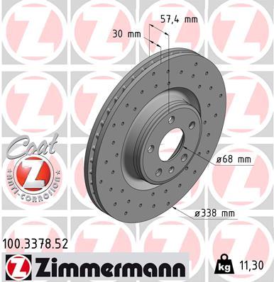 Тормозной диск ZIMMERMANN арт. 100337852
