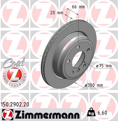 Тормозной диск ZIMMERMANN арт. 150290220