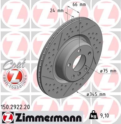 Тормозной диск BREMBO арт. 150.2922.20