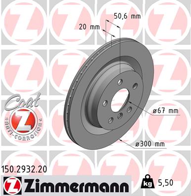 Тормозной диск ZIMMERMANN 150.2932.20