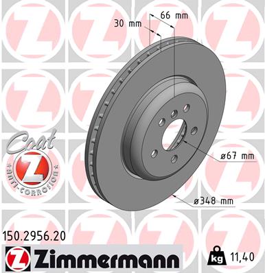 Тормозной диск ZIMMERMANN арт. 150.2956.20