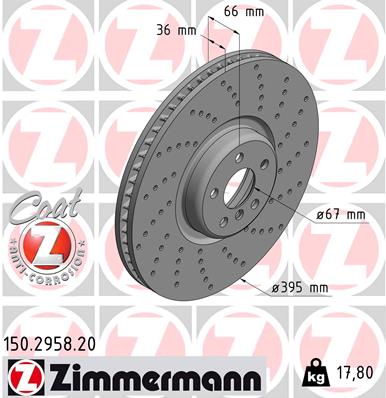 Тормозной диск BREMBO арт. 150.2958.20