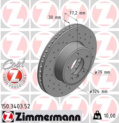 Тормозной диск ZIMMERMANN арт. 150340352
