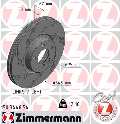 Тормозной диск ZIMMERMANN арт. 150344854
