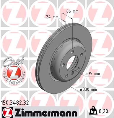 Тормозной диск ZIMMERMANN арт. 150.3482.32