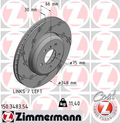 Тормозной диск ZIMMERMANN арт. 150.3483.54