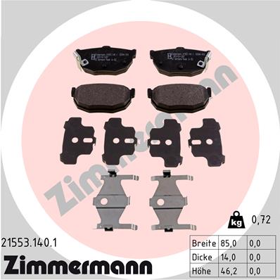 Тормозные колодки дисковые BREMBO арт. 21553.140.1