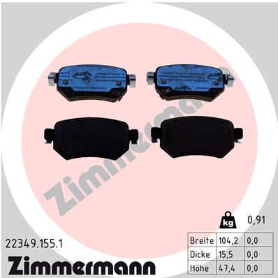 Тормозные колодки дисковые  арт. 22349.155.1