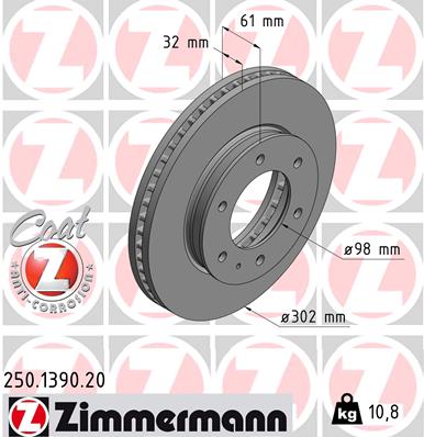 Диск гальмівний BOSCH арт. 250.1390.20