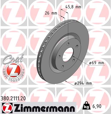 Тормозной диск BREMBO арт. 380.2111.20