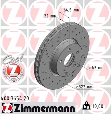 Тормозной диск BREMBO арт. 400.3654.20