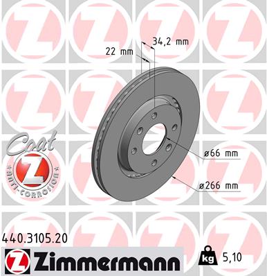 Тормозной диск BREMBO арт. 440.3105.20