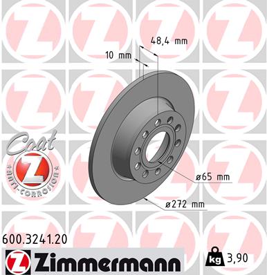 Тормозной диск ZIMMERMANN арт. 600324120